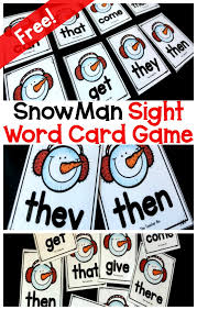 Play word games at free online games. Snowman Sight Word Game For Kindergarten Freebie