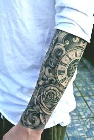Kol Dovmeleri Erkek Arm Tattoos For Men 16 Perfect Pins Clock And Rose Tattoo Sleeve Tattoos Best Sleeve Tattoos