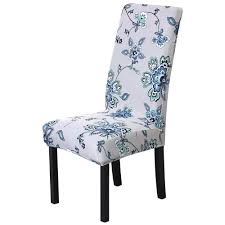 This traditional dining room adds a welcoming feel with french doors, cream, slipcovered chairs, botanical prints and a muted area rug. Uxcell Dining Chair Cover Stretch Bar Stool Slipcover Kitchen Chairs Protector Spandex Pattern Chair Seat Cover For Home Decorative Dining Room Party Wedding Medium Blue Flower Dining Chair Slipcovers Amazon Com Au