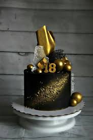 Black And Gold Design For Birthday Pin By Elite By Design On Gold Black Cake Designs Birthday Cake 18th Birthday Cake