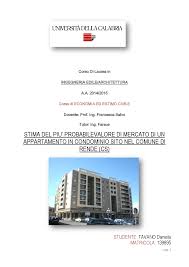 Ingresso, cucina, ampio soggiorno, una camera, bagno e (stima mediante analisi dei costi effettuata dal perito). Perizia Estimativa Con Mca Docsity