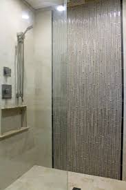 Master Shower Design Beige Wall Tile With Gray Glass Mosaic Ideas Glass Tile Bathroom Glass Tile Accent Glass Tile Accent Wall
