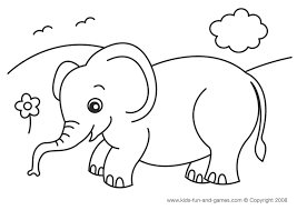 Elephant and piggie coloring pages. Giraffe And Elephant Coloring Page