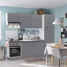 cuisine equipee l240cm gris brillant electromenager inclus cuisines design cuisine equipee amenagement cuisine