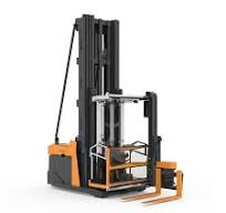 Dar koridor 3 yollu elektrikli Man-Up Forklift/VNA kamyon yeni ve  madencilik makineleri için durum üretim tesisi çiftlikler