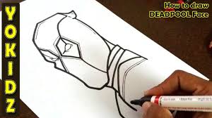 How to draw deadpool from marvel comics. How To Draw Deadpool Face Youtube