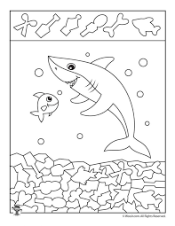 Printable summer coloring pages are a great way to keep kids entertained while travelling, on a rainy day, or if they're just plain bored. Ocean Shark Hidden Picture Page Woo Jr Kids Activities Hidden Pictures Hidden Picture Hidden Pictures Printables