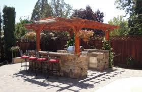 Outdoor kitchen islands backyard creations pergola kits. Outdoor Kitchen Pergola Custom Redwood Kitchen Pergola Kit