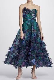Marchesa Notte Strapless 3d Floral Embroidered Midi Tea Dress Poshare Tea Dress Dresses Beautiful Gowns