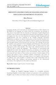 Itulah sebabnya yunani kita lebih unggul. Pdf Identity Construction Of English Language Education Department Students