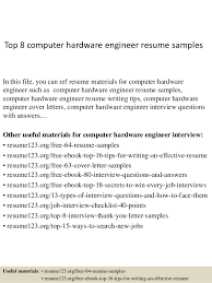 computer hardware engineer resume samples
