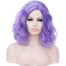 Amazon Com Cying Lin Short Bob Wavy Curly Wig Mixed Purple Wig For Women Cosplay Halloween Wigs Heat Resistant Bob Party Wig Include Wig Cap Mixed Purple Beauty
