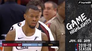 The cavaliers home games are played at rocket mortgage fieldhouse in cleveland, oh, while the heat home games are played at american airlines arena in miami, fl. Cleveland Cavaliers Vs Miami Heat Full Game Highlights 01022019 Nba Season Nba Season National Basketball Association Nba