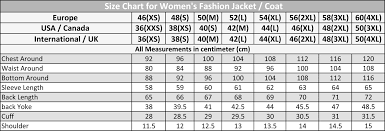 pea coat size chart fashion womens coat 2017