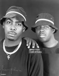 Rappers Parish Smith and Erick Sermon of the hip hop group EPMD pose...  News Photo