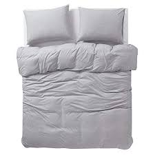 Wake In Cloud Jersey Cotton Duvet Cover Set Light Gray Grey Top Dyed Fabric In Plain Solid Color Comfy And So Cotton Duvet Cover Duvet Cover Sets Cotton Duvet