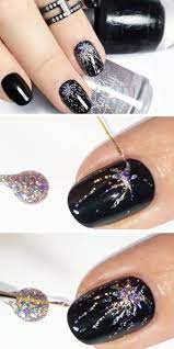 Chic New Years Eve Nails Designs To Try Firework Nails Nail Designs Bling New Years Eve Nails