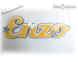 Plaque De Porte Prenom De Bebe Pour Chambre D Enfant Modele Jaune Et Gris Prenom Bebe Chambre Enfant Prenom