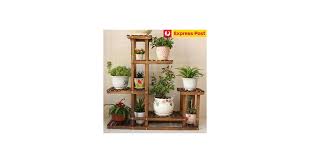 Au 6 Tier Garden Wooden Plant Stand Planter Rack Display Shelf Outdoor Matt Blatt