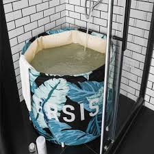 Alcove bathtubs are the fastest to install. Unikon Portable Foldable Bathtub Soaking Bath Tub Freestanding Bathtub Plastic Bathing Tub For Shower Stall Thickening With Thermal Foam To Keep Temperature Jungle Printed Amazon Com