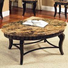 The aurora coffee table is classic contemporary elegance with a luminous 1 inch black wood vein marble top and polished stainless steel frame. Round Granite Top Coffee Table