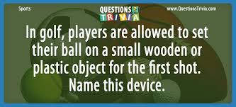 Do you have an old set of golf clubs you'd like to sell? In Golf Set The Ball On A Small Wooden Or Plastic Object