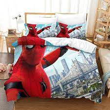 Iron Man Spiderman 3-Piece Bedding Set with Anime Manga Duvet Cover, 100%  Cotton, Modern Gift for Teens and Adults, Includes Pillowcases. Double (200  x 200 cm) : Amazon.com.be: Home & Kitchen