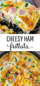 Breakfast Frittata This Easy Ham And Broccoli Frittata With Chunks Of Cheddar Cheese Is A Perfect And Fast Fritatta Recipe Fritata Recipe Broccoli Frittata