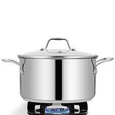 Get 5% in rewards with club o! Review For 6 Quart Stainless Steel Stock Pot 18 8 Food Grade Stainless Steel Heavy Duty Induction Stock Pot Stew Pot Simmering Pot Soup Pot With See Through Lid Dishwasher Safe Nutrichef Ncsp6