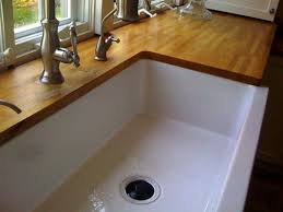 undermount sink w/wood countertops