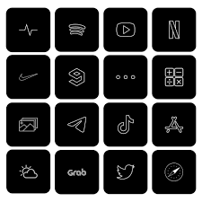 App icons in black and white for ios 14 by blog pixie are the perfect way to style up your iphone home screen. Iphone Ios 14 Custom Icons Black White Navy Grey Cream Shopee Singapore