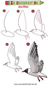So Zeichnest Du Eine Mowe In 2020 Einfache Sachen Zum Zeichnen Malen Und Zeichnen Vogel Zeichnen