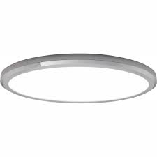Hampton Bay Edge Lit 64 Watt Chrome Integrated Led Ceiling Flush Mount Hb1521l4 07 The Home Depot