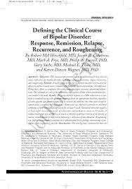 Pdf Defining The Clinical Course Of Bipolar Disorder Response Remission Relapse Recurrence And Roughening