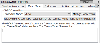 5 Detailed Description Of The Actions 5 25 Output Actions 5 25 19 Teradata Writer