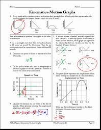 Motion Graph Analysis Worksheet Elegant Graph Time Distance Velocity Acceleration Worksheet C Motion Graphs Persuasive Writing Prompts Fraction Word Problems