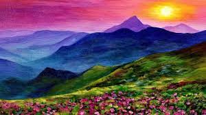 Sunset Landscape Live Acrylic Painting Tutorial Youtube Sunset landscape photos and illustrations search result(797734).