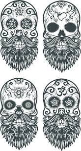 4 X Mexican Sugar Skull Design Bundle Skulls With Tattoos Svg Eps Dxf Psd Png Jpg Printable Clip Art Cricut File Silhouette Skull Svg In 2021 Sugar Skull Design Skull Tattoos Skulls Drawing