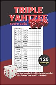 Are doubts rolling over your head and confusing you? Buy Triple Yahtzee Score Pads V 1 Yahtzee Score Cards For Dice Yahtzee Game Set Nice Obvious Text Small Print 6 9 Inch 120 Score Pages Book Online At Low Prices In India