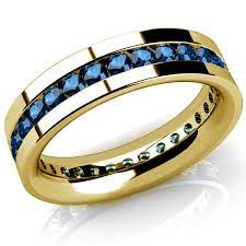 2ct Channel Set Blue Diamond Men S Eternity Wedding Band Ring Mens Eternity Wedding Bands Men Diamond Ring Diamond Rings Bands