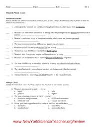 Maybe you would like to learn more about one of these? Minerals Study Guide Earth Science Regents Review