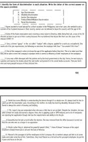 For more information on writing job application letters and résumés, with examples of each, see chapter 12 of the technical writing textbook:. Identify The Form Of Discrimination In Each Situation Write The Letter Of The Correct Answer On The Brainly Ph