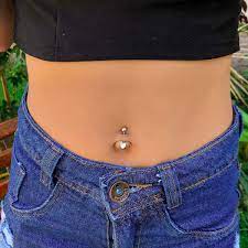 Piercing de umbigo top prata 925 e aço cirúrgico de zircônia 