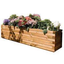 Bosmere English Garden 70 In W X 15 In D X 15 In H Over Sized Rectangular Wood Planter Brown In 2021 Wood Planters Patio Planters Planter Boxes