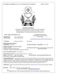 THE PARISH COMMUNITY OF ST. JOHN KANTY/ST. ADALBERT JUNE 11, 2023