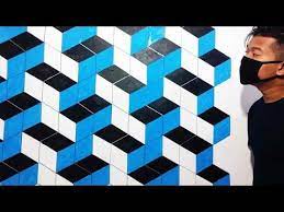 Tips Trik Tutorial Cat Dinding Kamar 3d 3d Wall Art Painthing Ilustrasi Optical Illusion Design Youtube In 2021 3d Wall Art Painting Wall Art