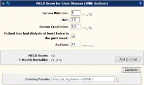 galen ecalcs calculator meld score for liver disease w