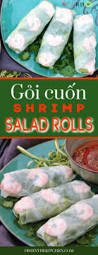 Grilled marinated pork on skewer served with sweet and thai salad. Vietnamese Shrimp Salad Rolls Gá»i Cuá»'n Or Nem Cuá»'n Dish N The Kitchen
