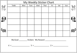 sticker charts for kids free printable behavior chart