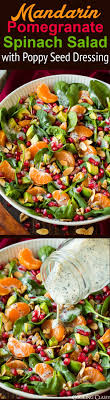 Mandarin Pomegranate Spinach Salad With Poppy Seed Dressing Perfect Thanksgiving Or Christmas Salad We Loved It Healthy Recipes Delicious Salads Healthy